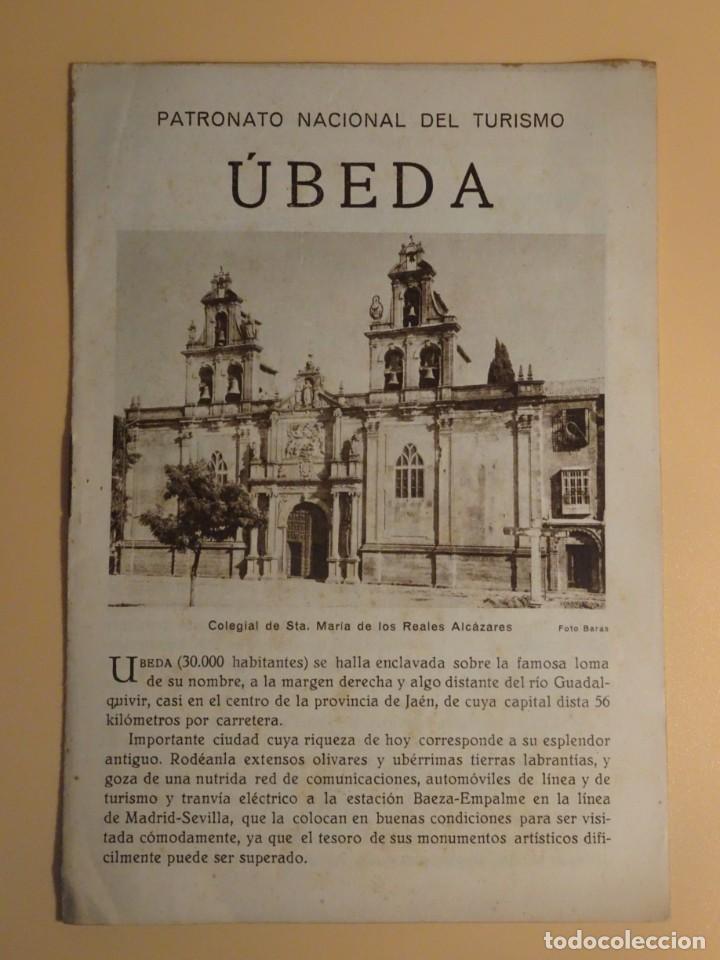 Brochures de tourisme: &Uacute;BEDA, FOLLETO DE LA REP&Uacute;BLICA ESPA&Ntilde;OLA, PATRONATO NACIONAL DEL TURISMO, VER FOTOS