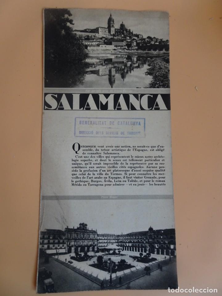 Folletos de turismo: SALAMANCA, FOLLETO DE LA REP&Uacute;BLICA ESPA&Ntilde;OLA, PATRONATO NACIONAL DEL TURISMO, EN FRANC&Eacute;S ,VER FOTOS