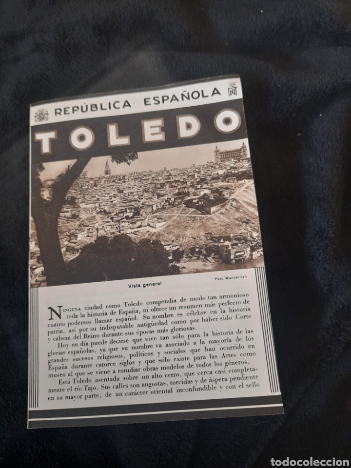 Folhetos de turismo: Antiguo folleto tur&iacute;stico, Rep&uacute;blica Espa&ntilde;ola, Toledo