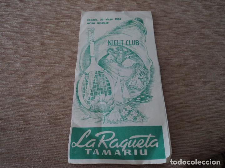 Folhetos de turismo: triptico night club la raqueta, tamariu, consuelo sanchez y conjunto miami,1964