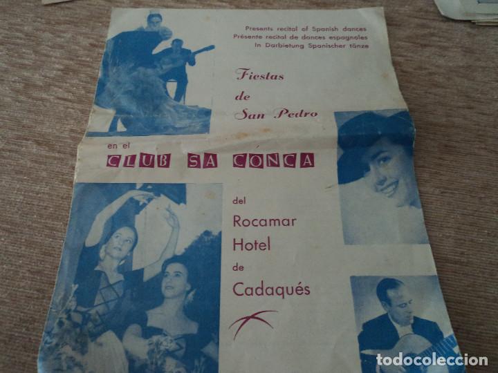 Folhetos de turismo: club sa conca,hotel rocamar de cadaques consuelo sanchez y rafael mena, a&ntilde;os 60
