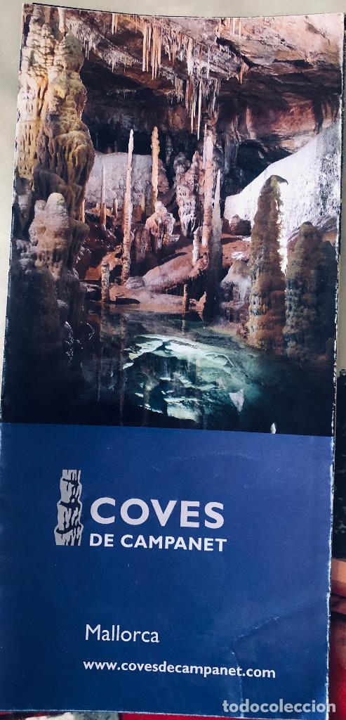Folletos de turismo: Folleto tur&iacute;stico desplegable de las Cuevas de Campanet, Mallorca. En 4 idiomas. Antiguo Buen estado