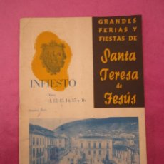 Folletos de turismo: INFIESTO FOLLETIN FIESTAS DE SANTA TERESA ASTURIAS 1958 P9. Lote 356098420