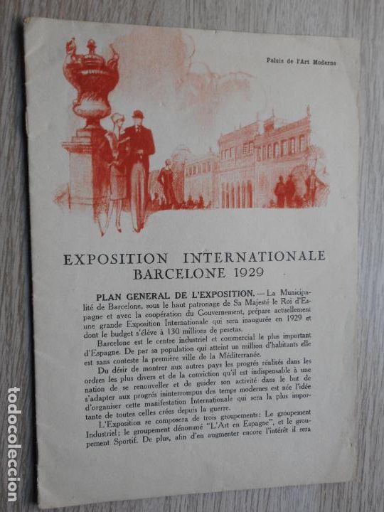 Tourismusbrosch&uuml;ren: ANTIGUO FOLLETO EXPOSICION INTERNACIONAL BARCELONA 1929. TEXTO EN FRANCES