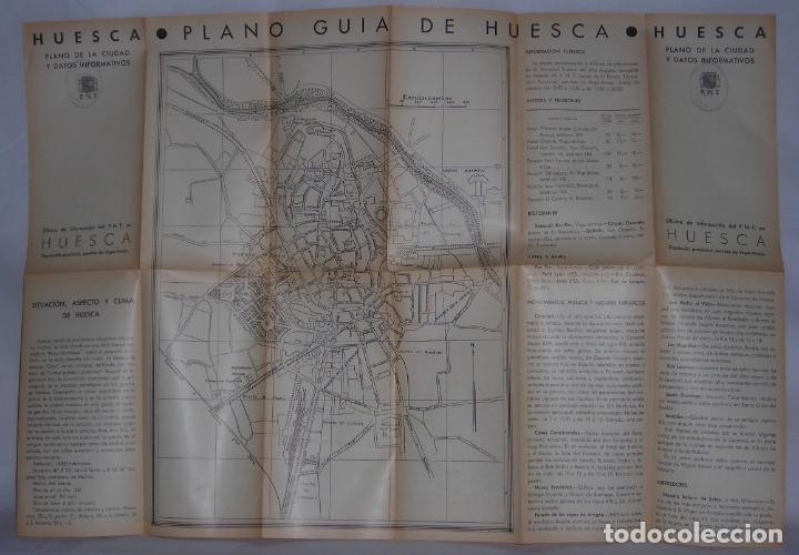 Brochures de tourisme: Huesca Plano de la ciudad y datos informativos Patronato Nacional Turismo PNT 1930