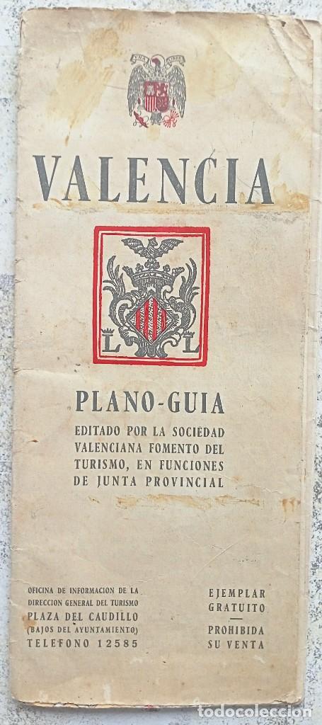 Folhetos de turismo: 1950&acute;s ca. GRAN MAPA GU&Iacute;A DE VALENCIA Y EL GRAU - SOCIEDAD VALENCIANA FOMENTO DEL TURISMO