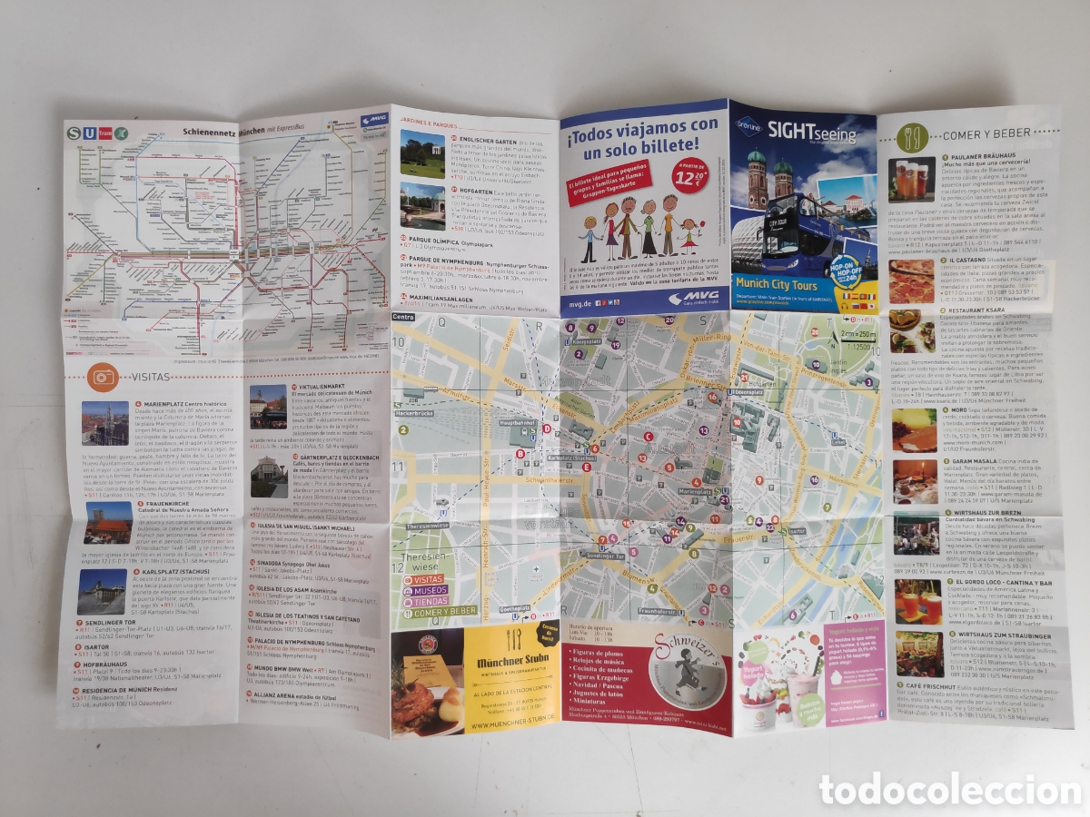 Folletos de turismo: Mapa Plano ciudad de Munich. Folleto - Foto 2