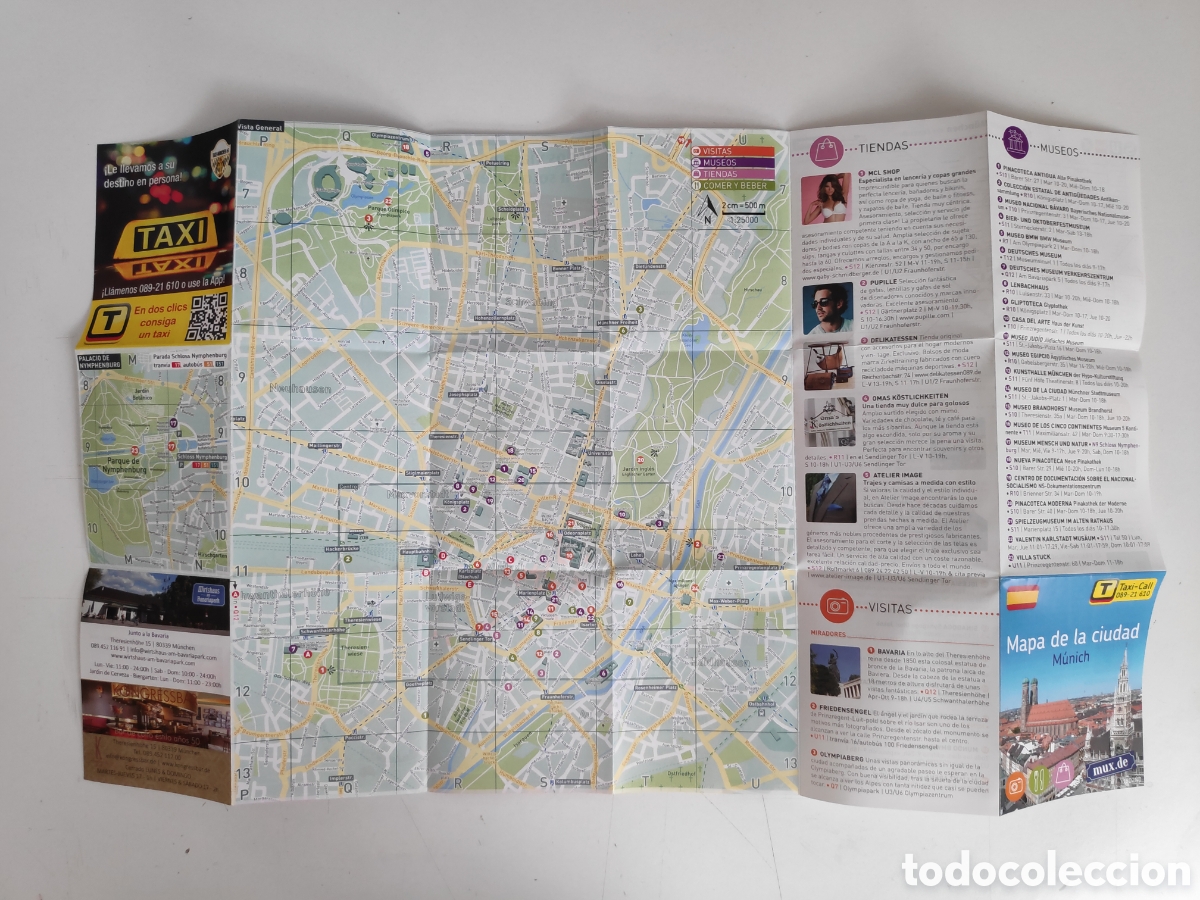 Folletos de turismo: Mapa Plano ciudad de Munich. Folleto - Foto 3