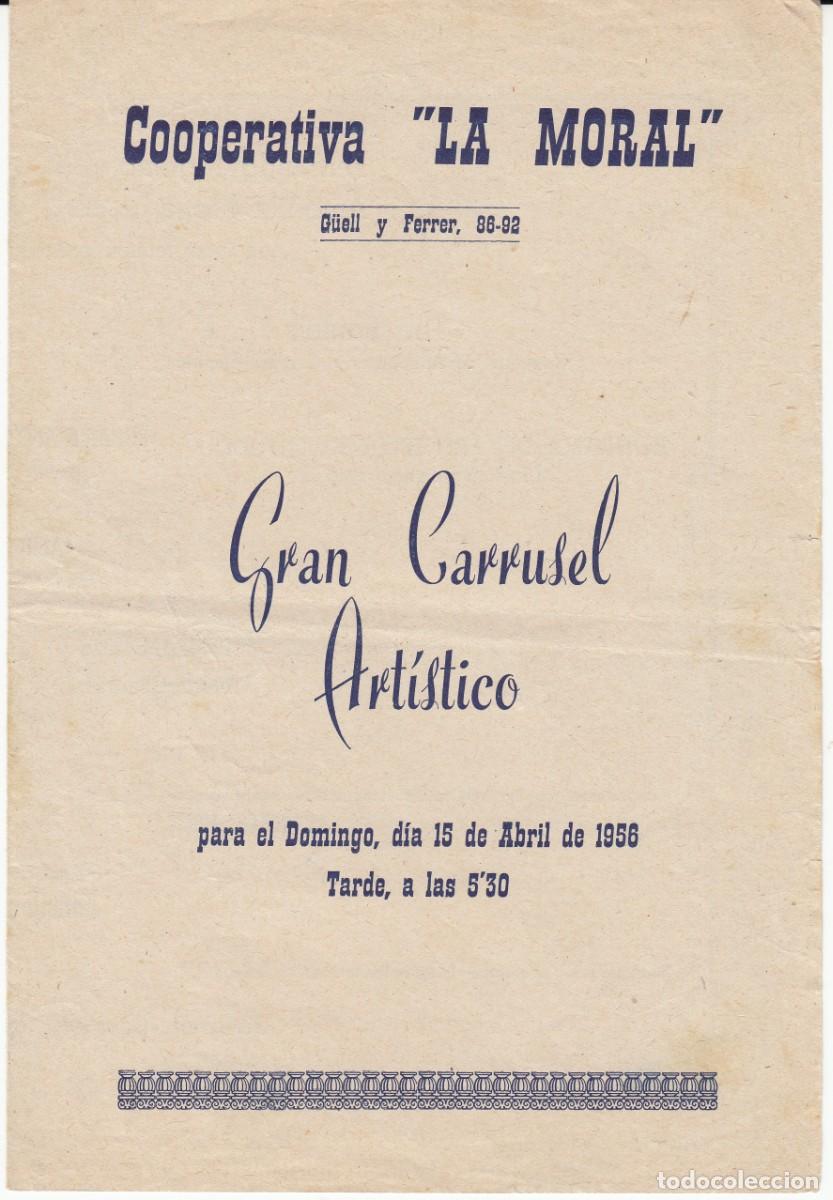 Folhetos de turismo: FOLLETO COOPERATIVA LA MORAL EN BADALONA - 1956 4 P&Aacute;G.
