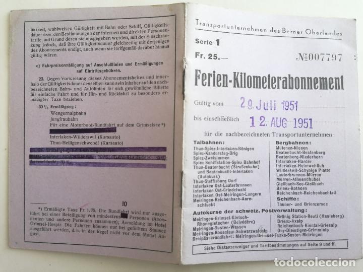 Tourismusbrosch&uuml;ren: FERIEN - KILOMETERABONNEMENT, JULIO 1951
