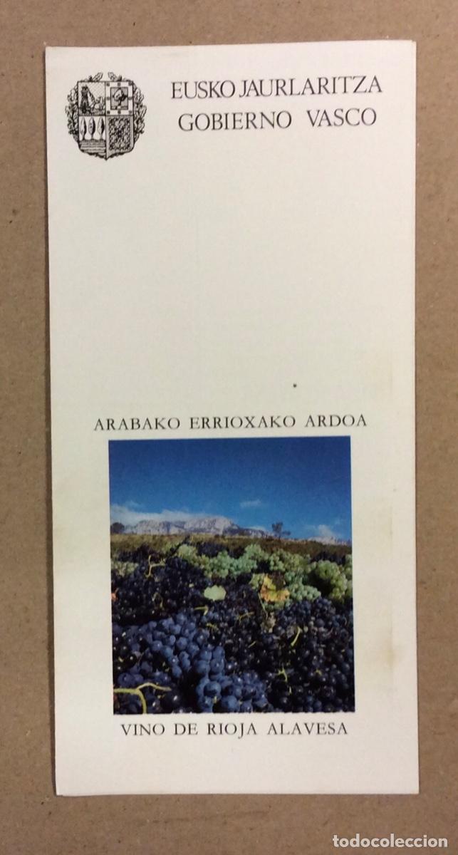 Brochures de tourisme: VINO DE RIOJA ALAVESA. FOLLETO PUBLICITARIO DE 1984.