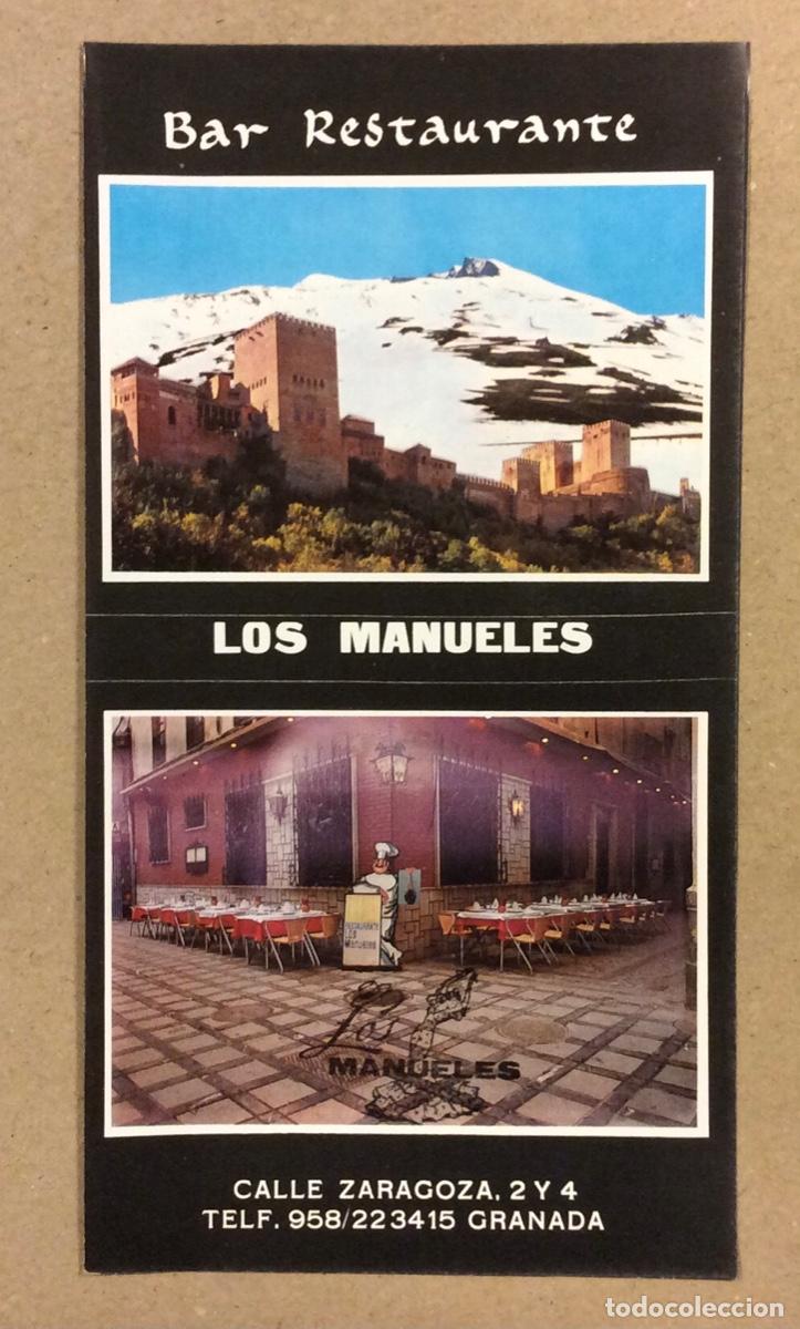 Brochures de tourisme: BAR RESTAURANTE LOS MANUELES (GRABADA). ANTIGUO FOLLETO PUBLICITARIO DE TUR