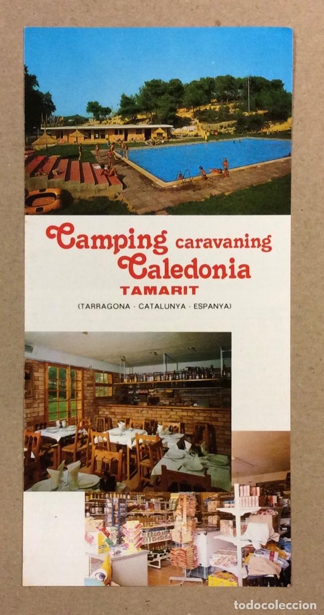 Travel Brochures: CAMPING CARAVANING CALEDONIA (TAMARIT - TARRAGONA). ANTIGUO FOLLETO PUBLICITARIO DE TURISMO.