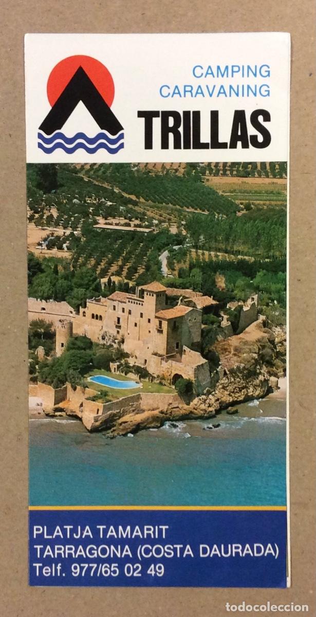Brochures de tourisme: CAMPING CARAVANING TRILLAS (PLATJA TAMARIT - TARRAGONA). ANTIGUO FOLLETO PUBLICITARIO DE TURISMO.