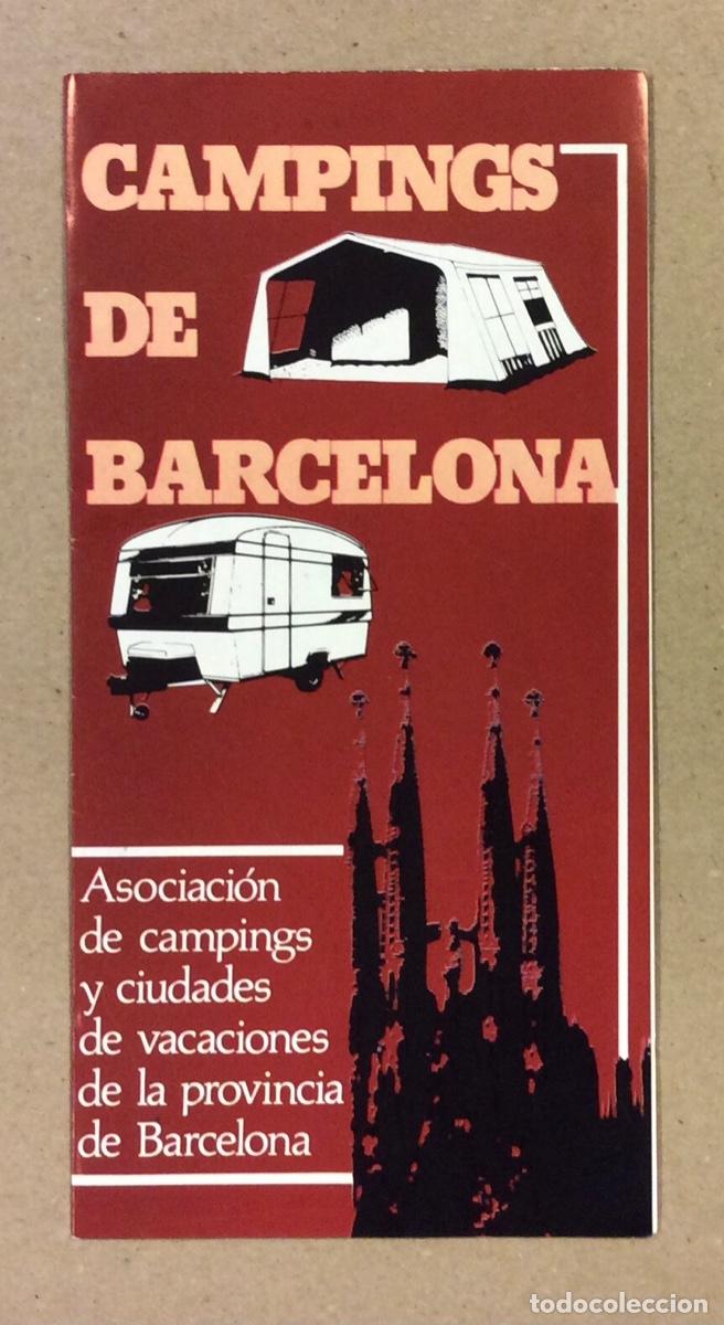Tourismusbrosch&uuml;ren: GU&Iacute;A DE CAMPINGS DE BARCELONA DE 1983. FOLLETO PUBLICITARIO ASOCIACI&Oacute;N DE CAMPINGS Y CIUDADES DE VAC
