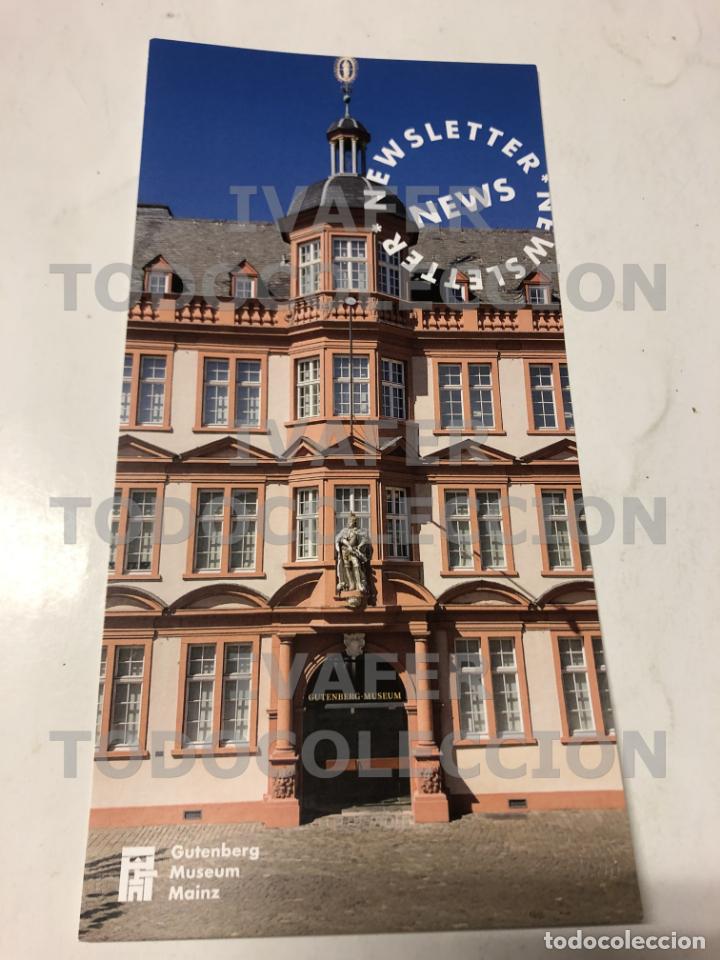 Tourismusbrosch&uuml;ren: FOLLETO, UNA HOJA, MUSEO GUTENBERG DE MAGUNCIA, ALEMANIA, GUTENBERG MUSEUM MAINZ