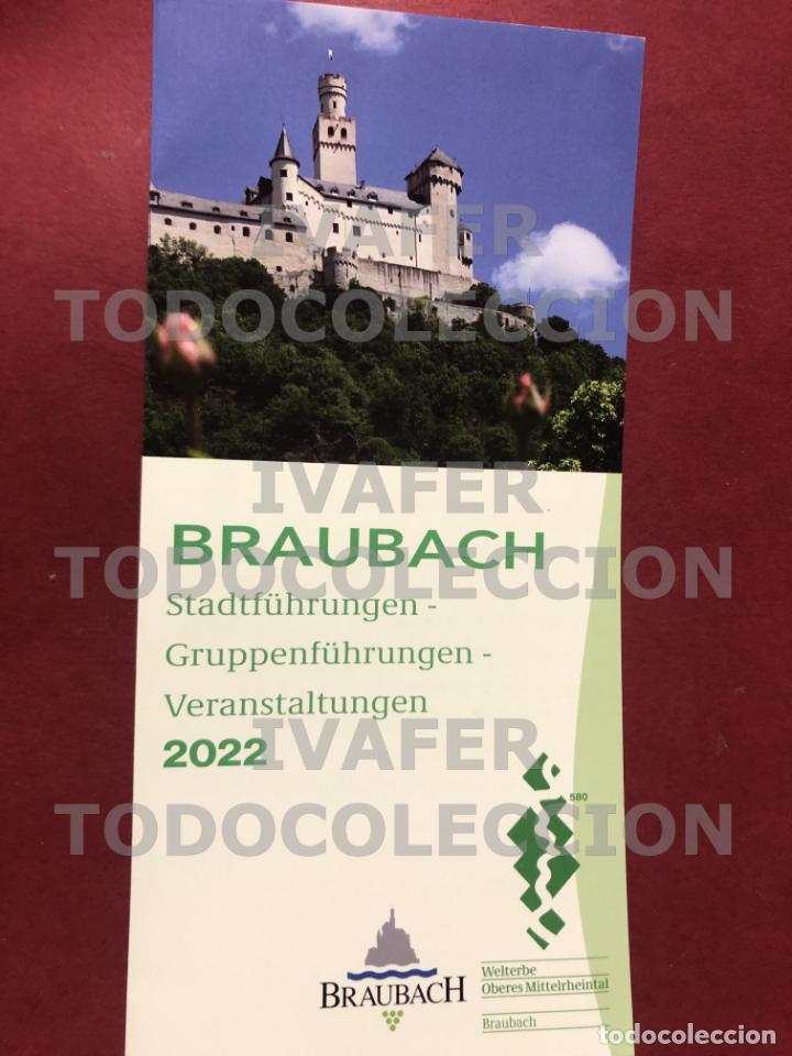 Brochures de tourisme: FOLLETO BRAUBACH, ALEMANIA, PINTORESCO PUEBLO A ORILLAS DEL RIN CON ESPECTACULAR CASTILLO, EN ALEMAN