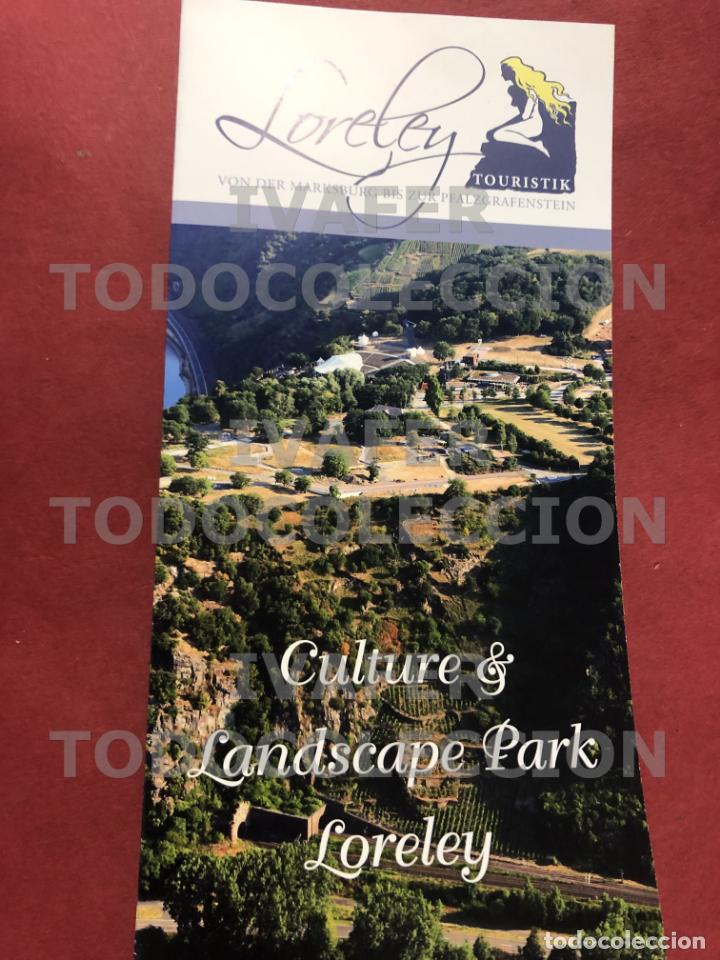 Folletos de turismo: FOLLETO CON MAPA PARQUE CULTURAL Y PAISAJISTICO LORELEY EN RIO RIN ROMANTICO, ALEMANIA, EN INGLES