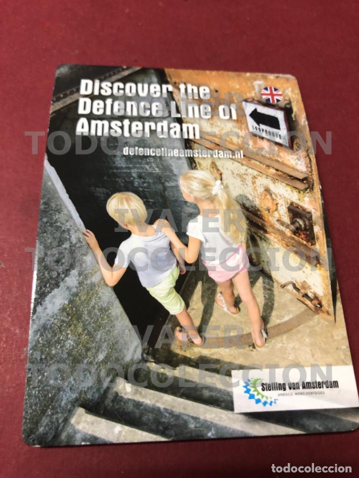 Travel Brochures: FOLLETO TIPO TARJETA DESPLEGABLE DE LA LINEA DE DEFENSA DE AMSTERDAM, CON MAPA DETALLADO, EN INGLES