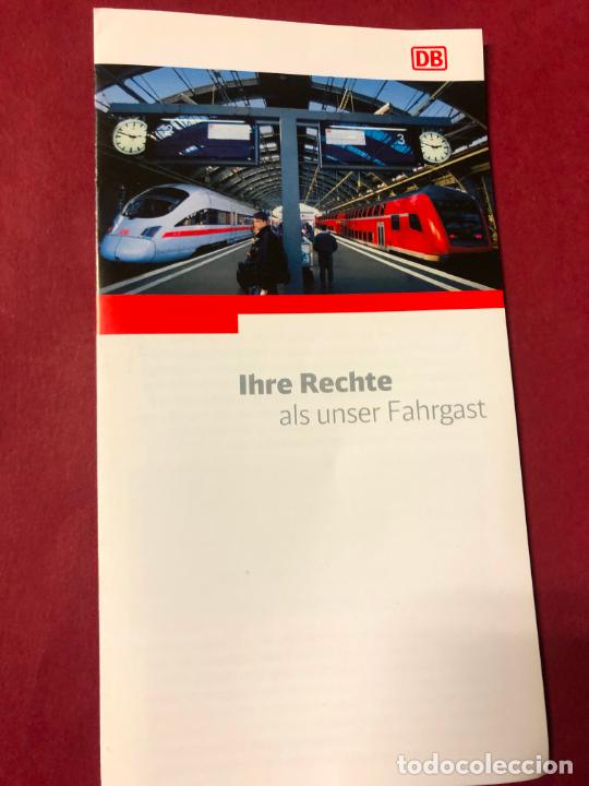 Tourismusbrosch&uuml;ren: FOLLETO FERROCARRILES ALEMANES DB, DERECHOS DEL VIAJERO, EN ALEMAN