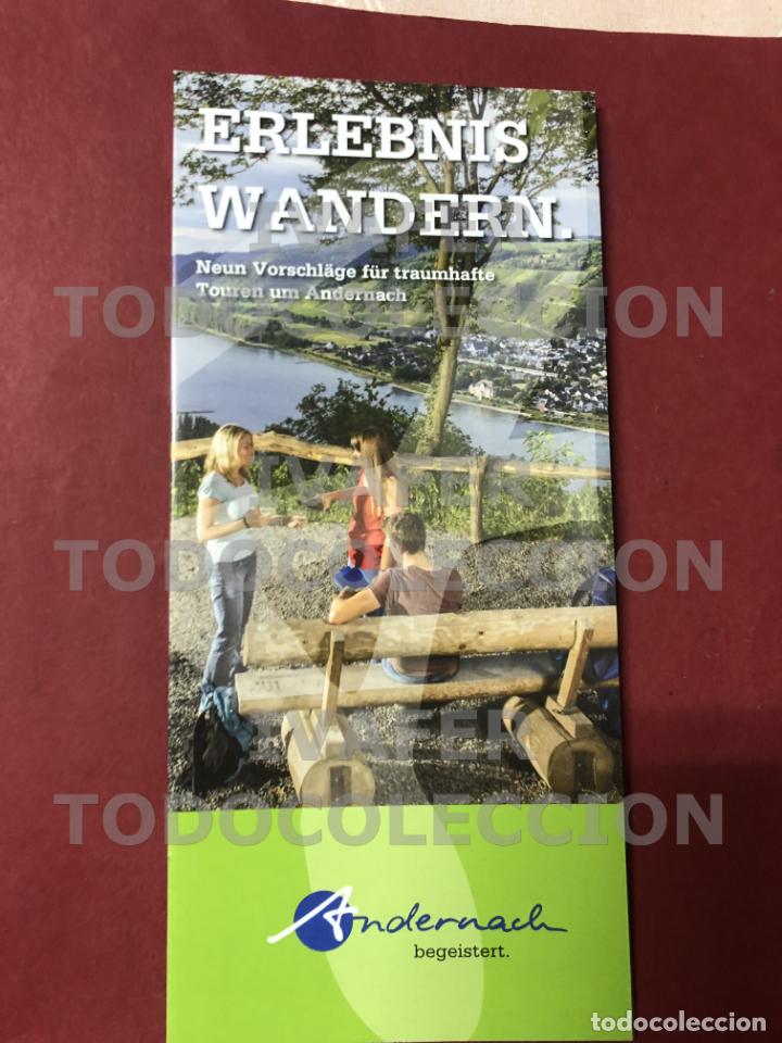 Travel Brochures: FOLLETO RUTAS DE SENDERISMO EN ANDERNACH, CIUDAD A ORILLAS DEL RIN, ALEMANIA, EN ALEMAN