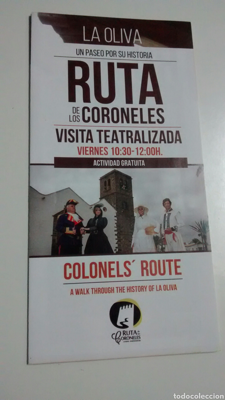 Tourismusbrosch&uuml;ren: RUTA DE LOS CORONELES. LA OLIVA. UN PASEO POR SU HISTORIA. FUERTEVENTURA (A4)