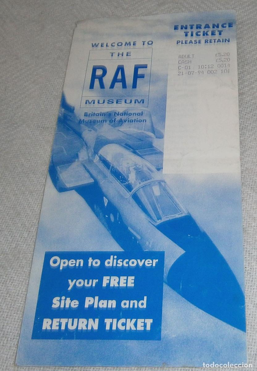 Tourismusbrosch&uuml;ren: folleto Tiket del museo de la RAF ( Britain's National museum of aviation) a&ntilde;o 1994