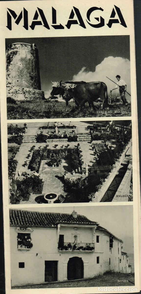 Brochures de tourisme: 40/50&acute;s ca. FOLLETO M&Aacute;LAGA OFICINA DE INFORMACI&Oacute;N PUBLICACIONES DIRECCI&Oacute;N GENERAL DEL TURISMO