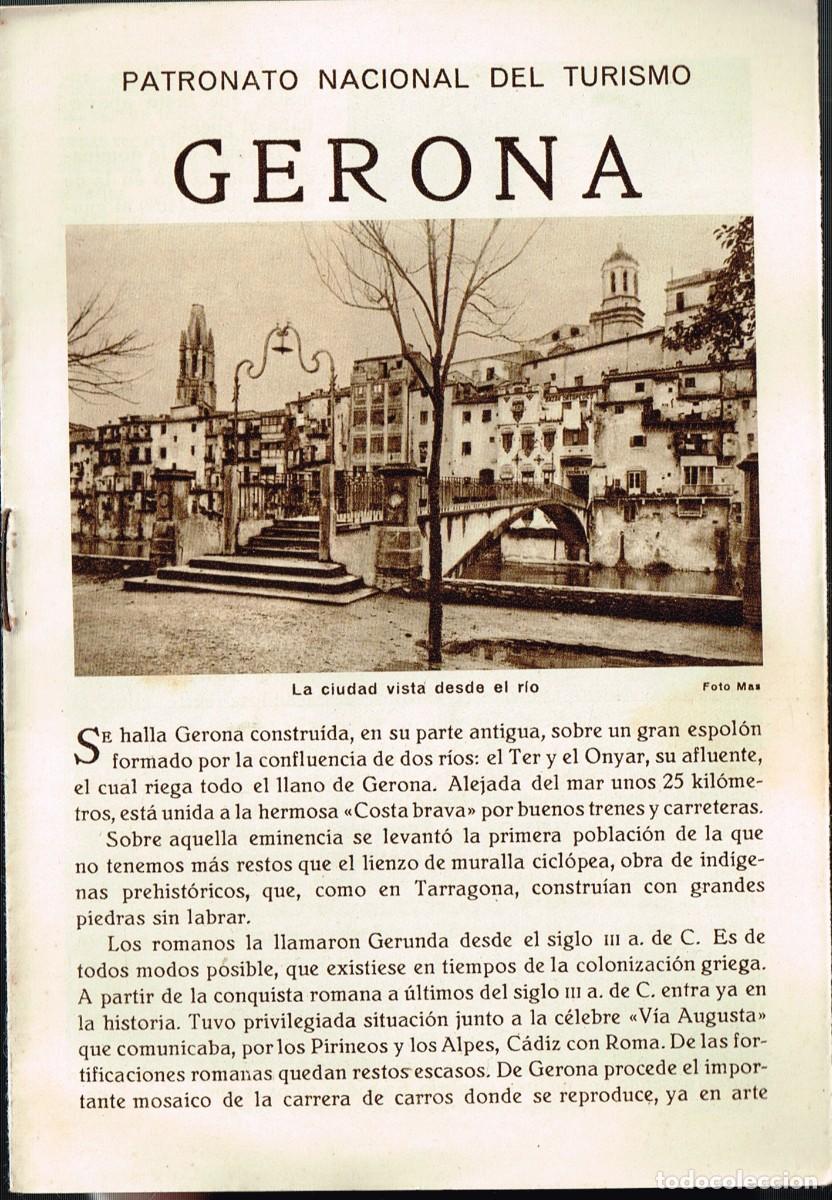 Brochures de tourisme: 1928/32 ca. PATRONATO NACIONAL DEL TURISMO &rdquo;GERONA&rdquo; Bonitas Fotos y Peque&ntilde;o Mapa de la Ciudad
