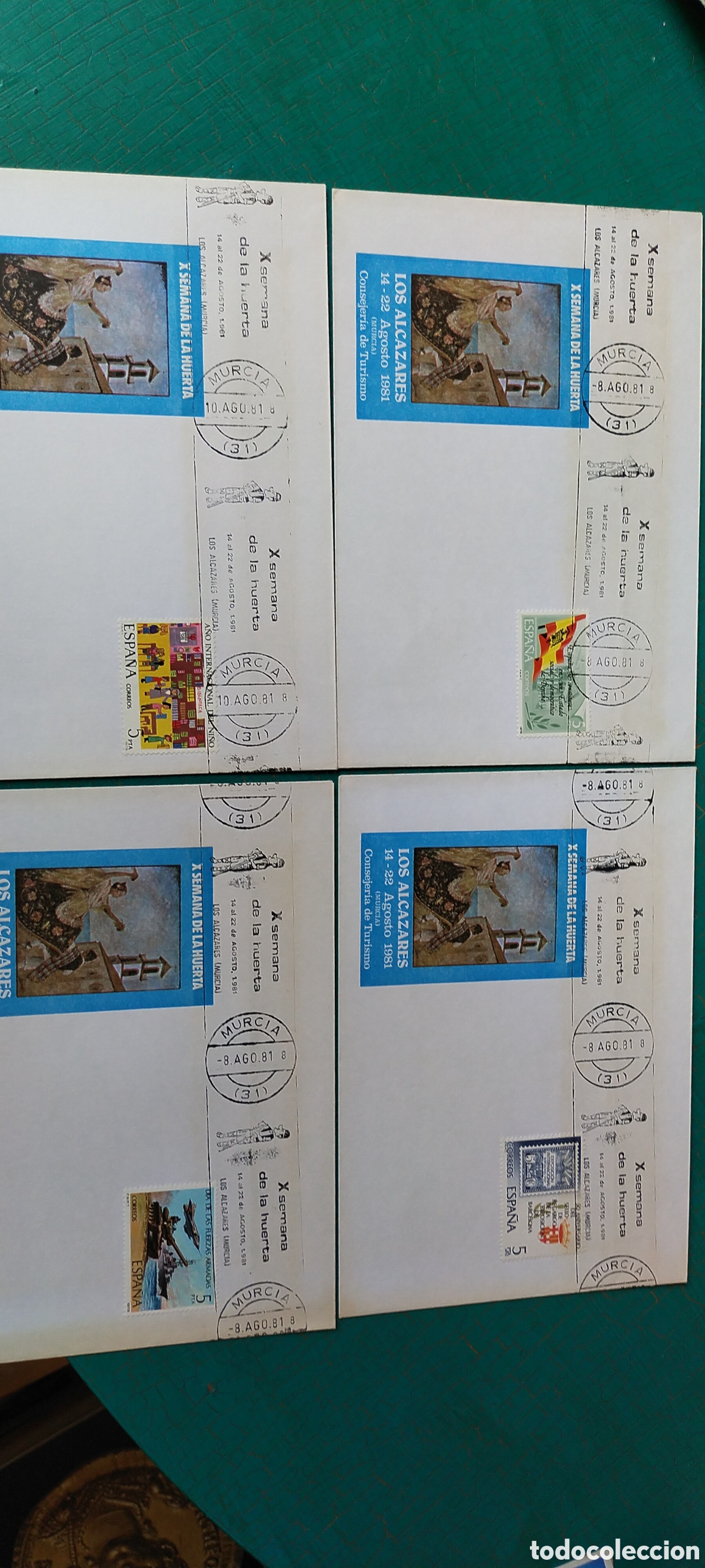 Folhetos de turismo: Los alc&aacute;zares 1981 x semana de la huerta Murcia