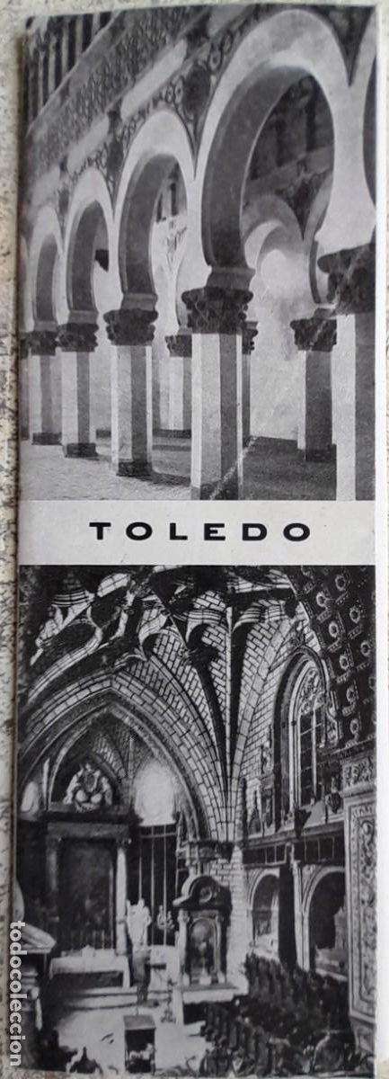 Travel Brochures: 50&acute;s ca. TOLEDO PLANO ICONOGR&Aacute;FICO DE LA CIUDAD Y MONUMENTOS textos en castellano, franc&eacute;s, ingl&eacute;s