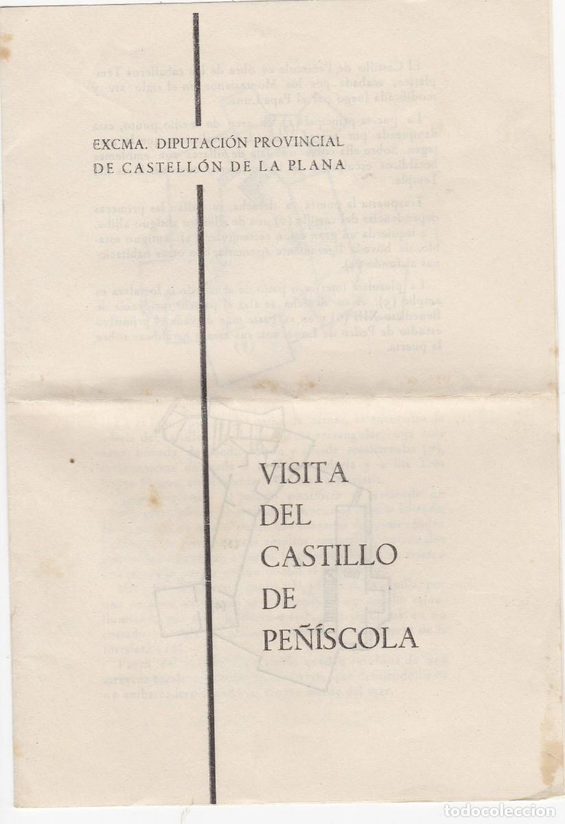Tourismusbrosch&uuml;ren: Visita del Castillo de Pe&ntilde;&iacute;scola - A&ntilde;os 60-70? - D&iacute;ptico - 160x110mm plegado