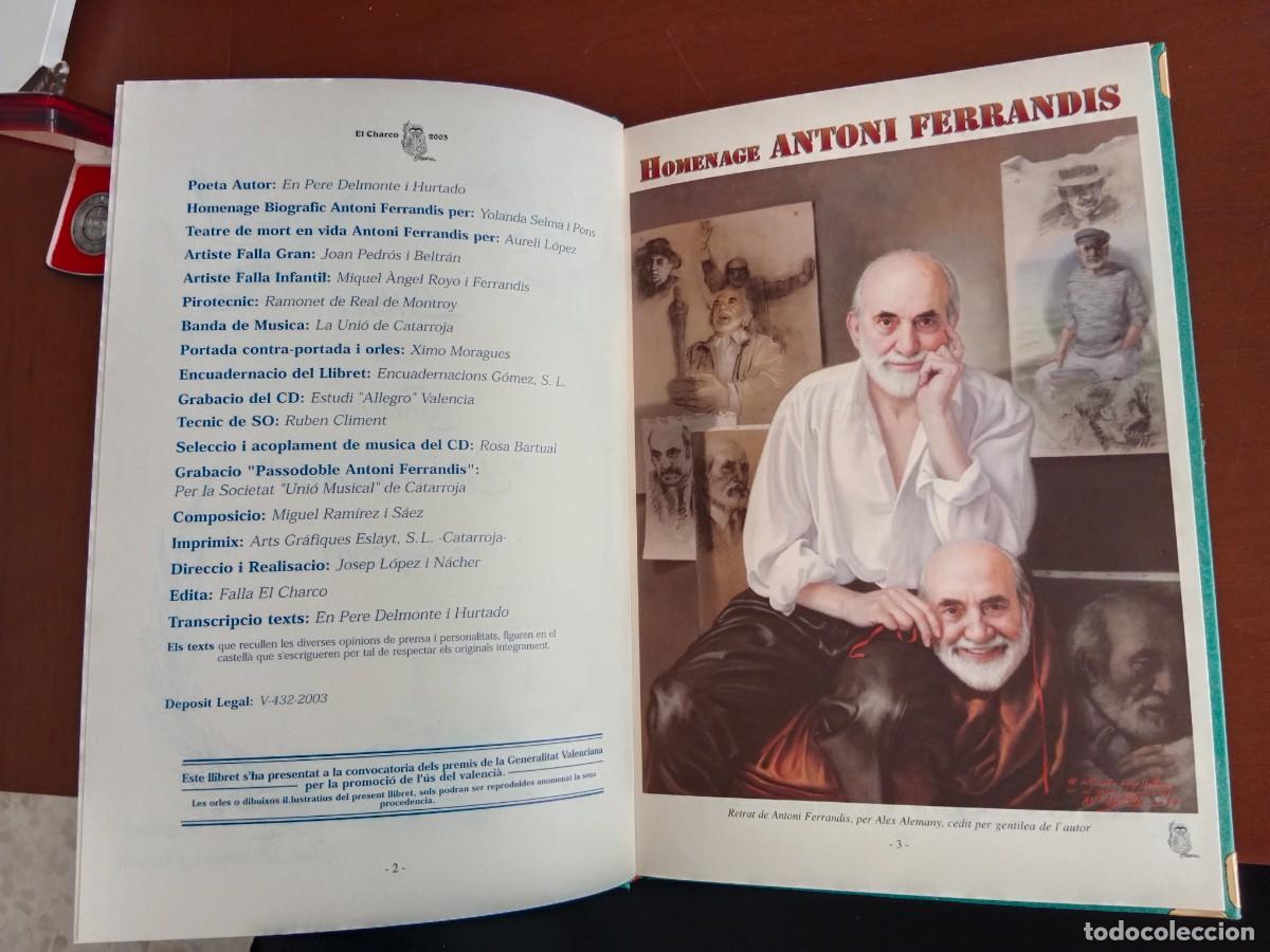Tourismusbrosch&uuml;ren: LIBRO / LLIBRET DE LA FALLA EL CHARCO / CATARROJA - 2003 - HOMENAJE A ANTONIO FERRANDIS - CHANQUETE