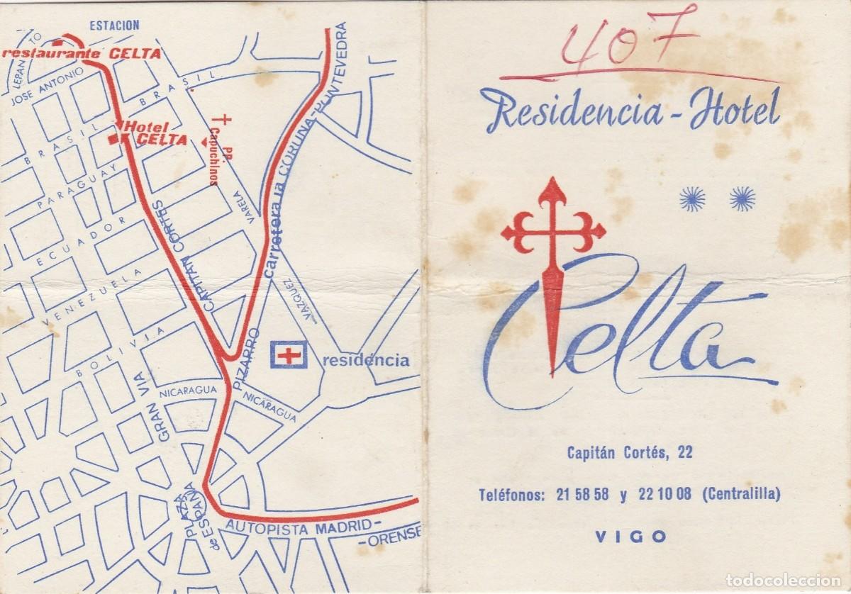 Travel Brochures: Vigo - Residencia-Hotel Celta - Documento n&ordm; Habitaci&oacute;n - Plano de Situaci&oacute;n - D&iacute;ptico - 107x77mm