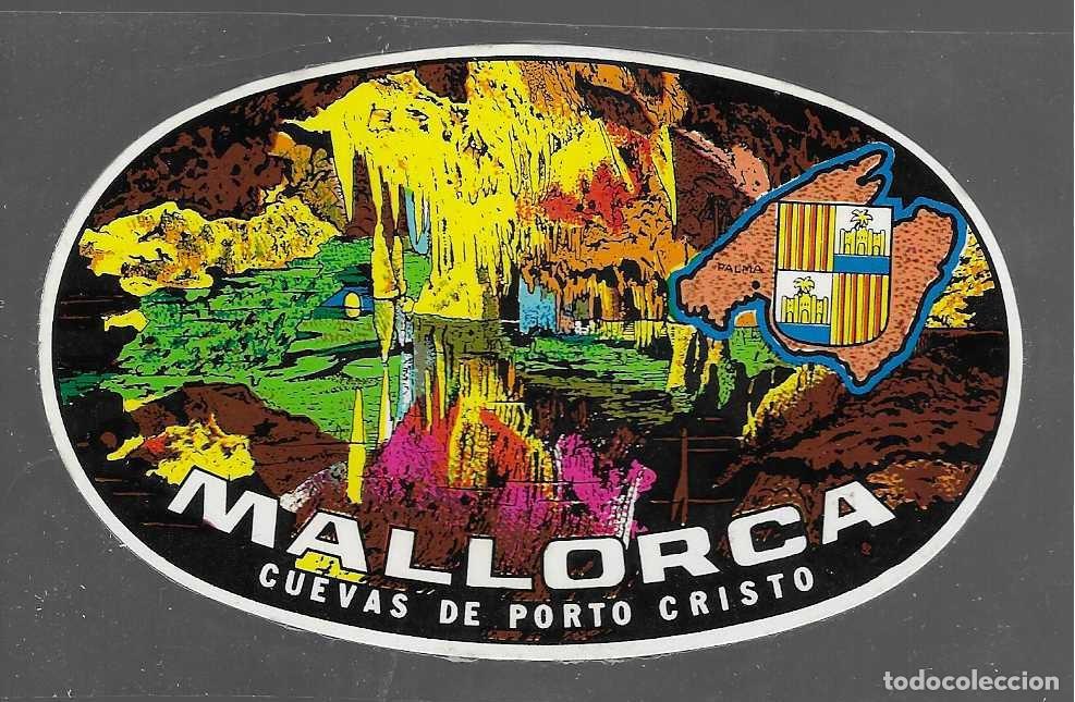 Tourismusbrosch&uuml;ren: PEGATINAS, MALLORCA- CUEVASDE PORTO CRISTO MIDE:_11 X 7 C.M. DOBLE VISION- VER FOTOS