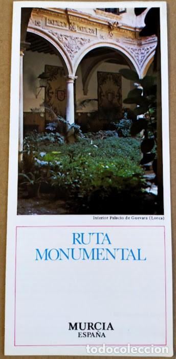 Brochures de tourisme: Folleto Tur&iacute;stico: Ruta Monumental, Murcia Espa&ntilde;a 1981