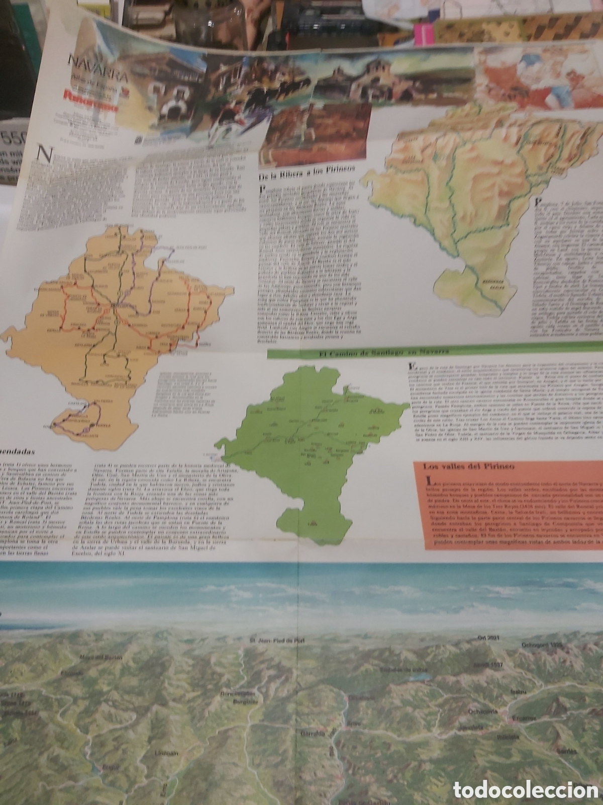 Brochures de tourisme: Navarra conozca en tren mapa guia panorama 1987
