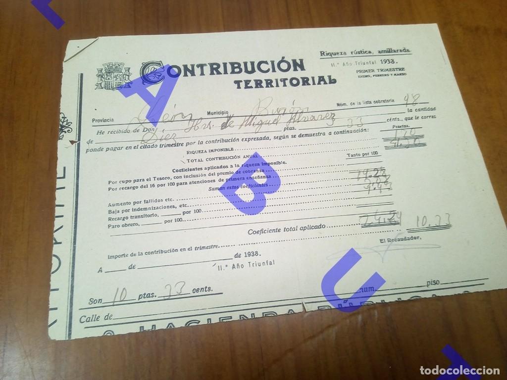 Travel Brochures: 1938 BURON LEON CONTRIBUCION TERRITORIAL ARCHIVO JOSE ALVAREZ ALLENDE J33