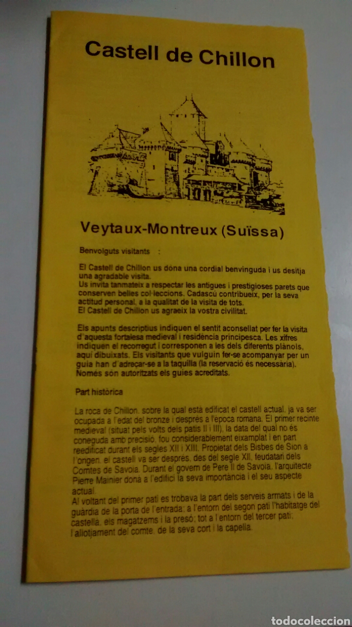 Travel Brochures: CASTELL DE CHILLON. VEYTAUX-MONTREUX (SUISSA) EN CATALAN