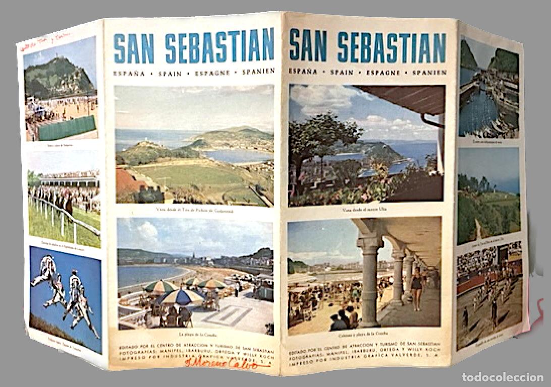 Tourismusbrosch&uuml;ren: SAN SEBASTI&Aacute;N. (Folleto. A&ntilde;os 50. Ilustraciones y fotograf&iacute;as.