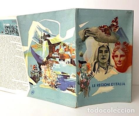 Folhetos de turismo: LE REGIONI D&acute;ITALIA. (ENIT. Italia. A&ntilde;os 60. Ilustraciones y mapa. Buen estado