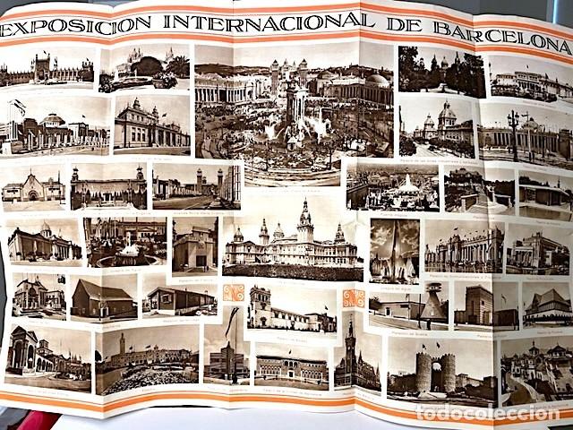Brochures de tourisme: EXPOSICION INTERNACIONAL DE BARCELONA.Folleto desplegable. con fotograf&iacute;as e ilustraciones