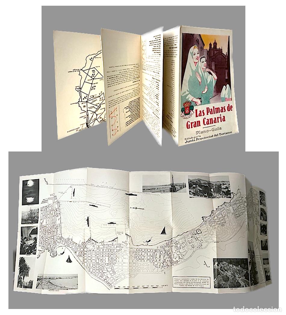 Brochures de tourisme: LAS PALMAS DE GRAN CANARIA. Plano-Gu&iacute;a. (Ilustraciones y Fotograf&iacute;as. Gran plano alargado.