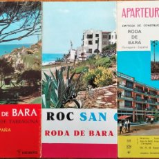 Folletos de turismo: RODA DE BERÀ - ROC SANT GAIETÀ - TARRAGONA. 3 FOLLETOS PUBLICITARIOS DESPLEGABLES DE LOS AÑOS 70.. Lote 386694529
