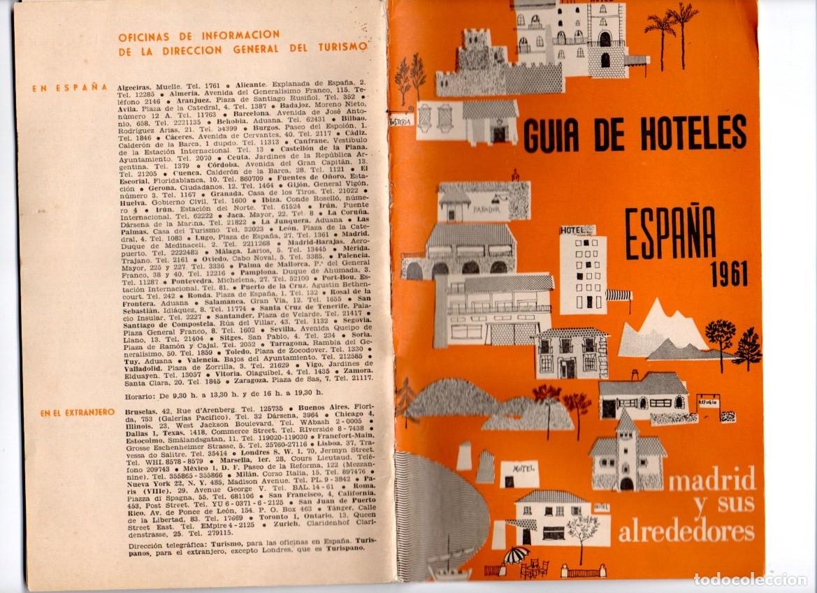 Tourismusbrosch&uuml;ren: GUIA DE HOTELES DE ESPA&Ntilde;A 1961. MADRID Y SUS ALREDEDORES. DIRECCI&Oacute;N GENERAL DE TURISMO.
