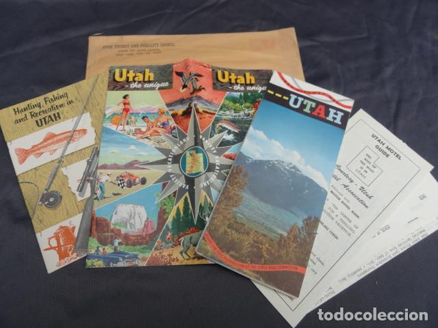 Tourismusbrosch&uuml;ren: FOLLETOS TR&Iacute;PTICOS PUBLICIDAD TUR&Iacute;STICA - UTAH - SALT LAKE CITY - EEUU. A&Ntilde;O 1957
