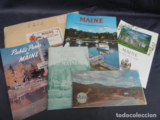 Tourismusbrosch&uuml;ren: FOLLETOS TR&Iacute;PTICOS PUBLICIDAD TUR&Iacute;STICA - MAINE - EEUU. A&Ntilde;O 1957