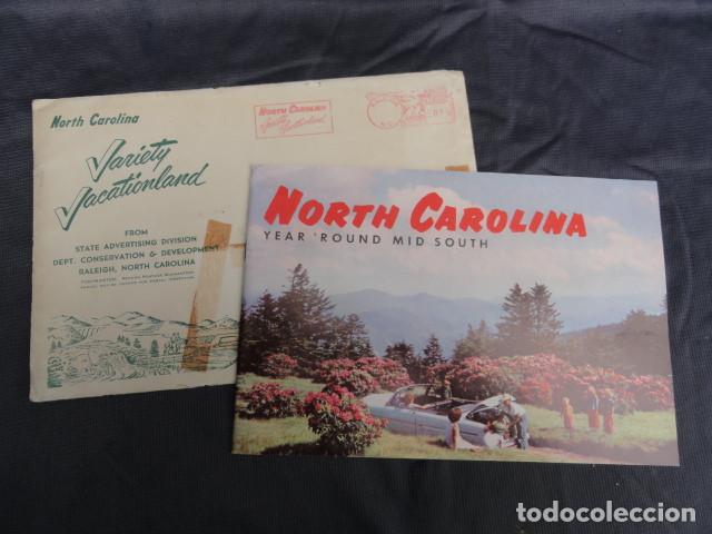 Tourismusbrosch&uuml;ren: FOLLETOS TR&Iacute;PTICOS PUBLICIDAD TUR&Iacute;STICA - NORT CAROLINA - EEUU. A&Ntilde;O 1957