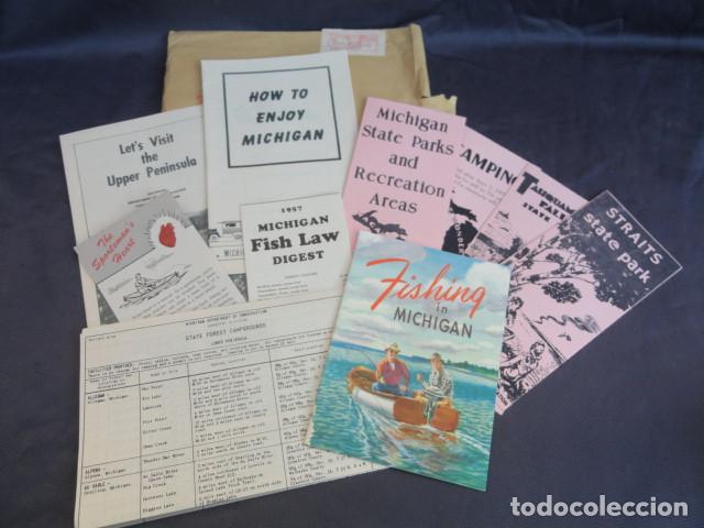 Tourismusbrosch&uuml;ren: FOLLETOS TR&Iacute;PTICOS PUBLICIDAD TUR&Iacute;STICA - MICHIGAN - EEUU. A&Ntilde;O 1957