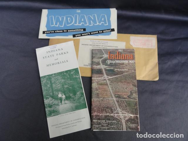 Tourismusbrosch&uuml;ren: FOLLETOS TR&Iacute;PTICOS PUBLICIDAD TUR&Iacute;STICA - INDIANA - EEUU. A&Ntilde;O 1957